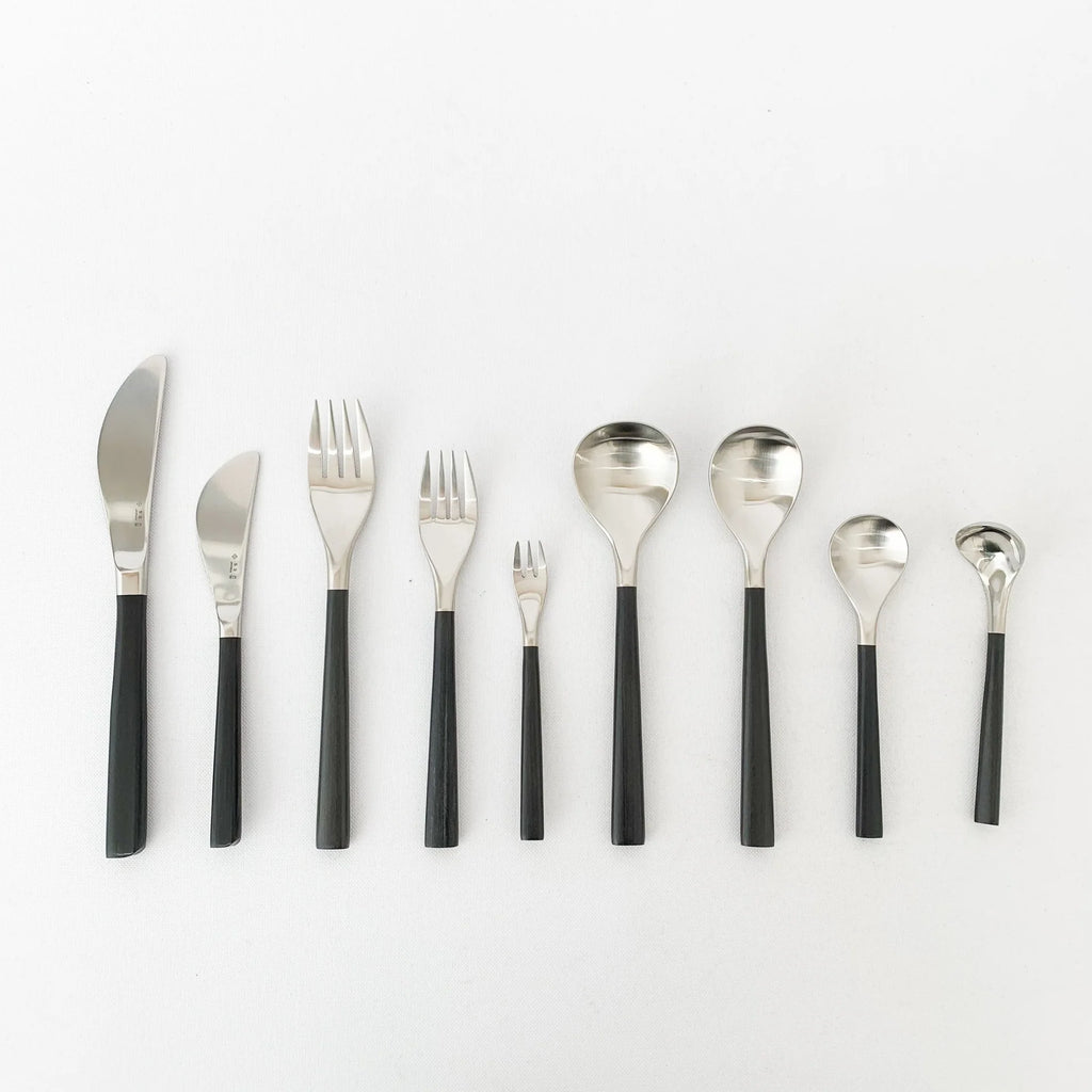 Sori Yanagi Stainless Steel and Birch Wood Handle Flatware