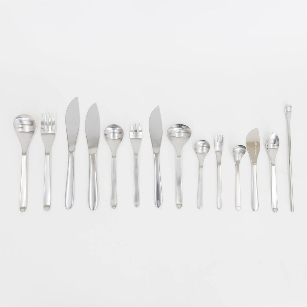 Sori Yanagi Stainless Steel and Birch Wood Handle Flatware
